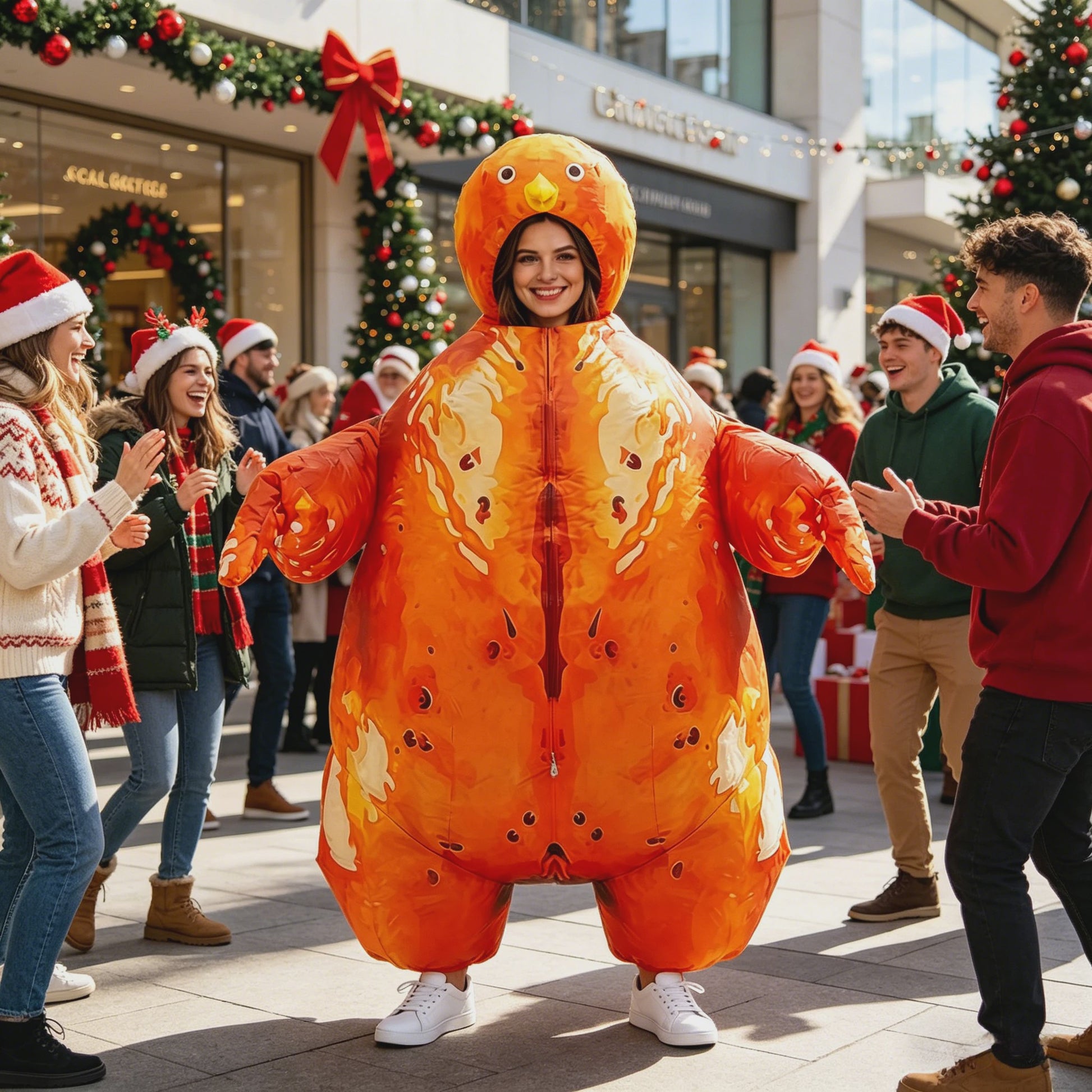 Opblaasbaar Kalkoen Kostuum Volwassenen - Grappig Mascot voor Feestjes & Carnavals