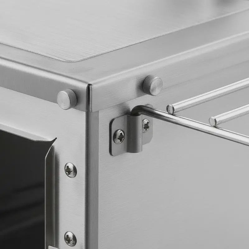 80-Inch RVS Camping Houtkachel met 8 Pijpen - Draagbaar & Efficiënt voor Buiten Koken & Verwarming