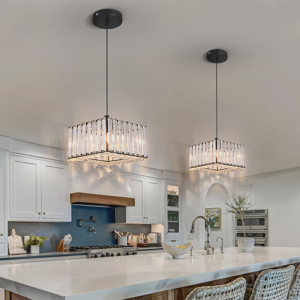 Moderne Kristallen Hanglamp Vloerlamp - Stijlvol Design voor Keuken, Woon- en Eetkamer