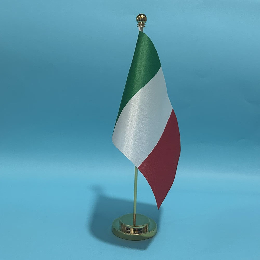 Bureauvlag Italië 14x21cm - Polyester Desk Flag met Standaard