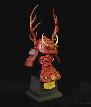 Japanse Samurai Helm Ornament met Draak & Hertengewei - Decoratief Huisdecoratie
