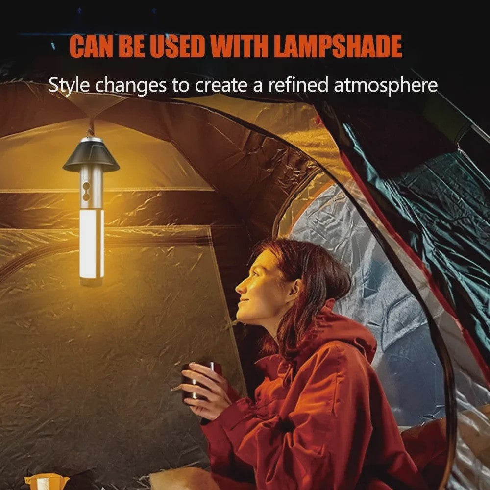 Multifunctionele Oplaadbare Campinglamp & Zaklamp met Haak - Telescopisch