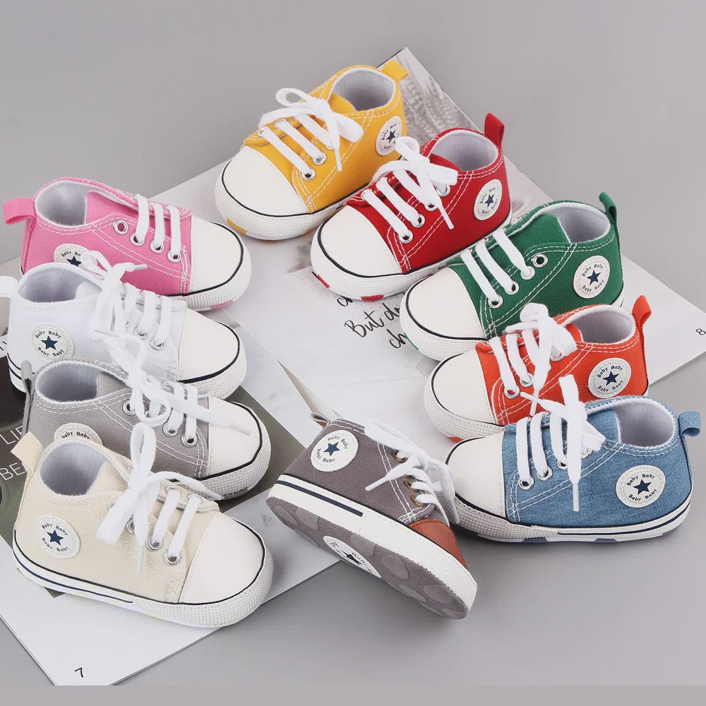 Babyschoenen Canvas Sneakers - Eerste Stapjes Schoentjes met Zachte Zool
