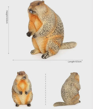 Realistische Marmot Beeldjes - PVC Sierfiguren voor Huisdecoratie