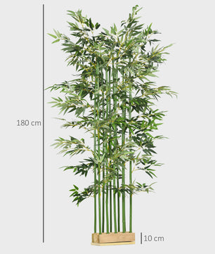 Realistische Kunst Bamboe Plant met 1640 Bladeren in Houten Pot - Onderhoudsarm voor Binnen & Buiten