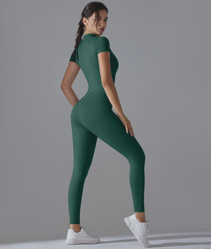 Naked Jumpsuit: Short Sleeve Yoga & Fitness Pak - Sneldrogend & Ademend