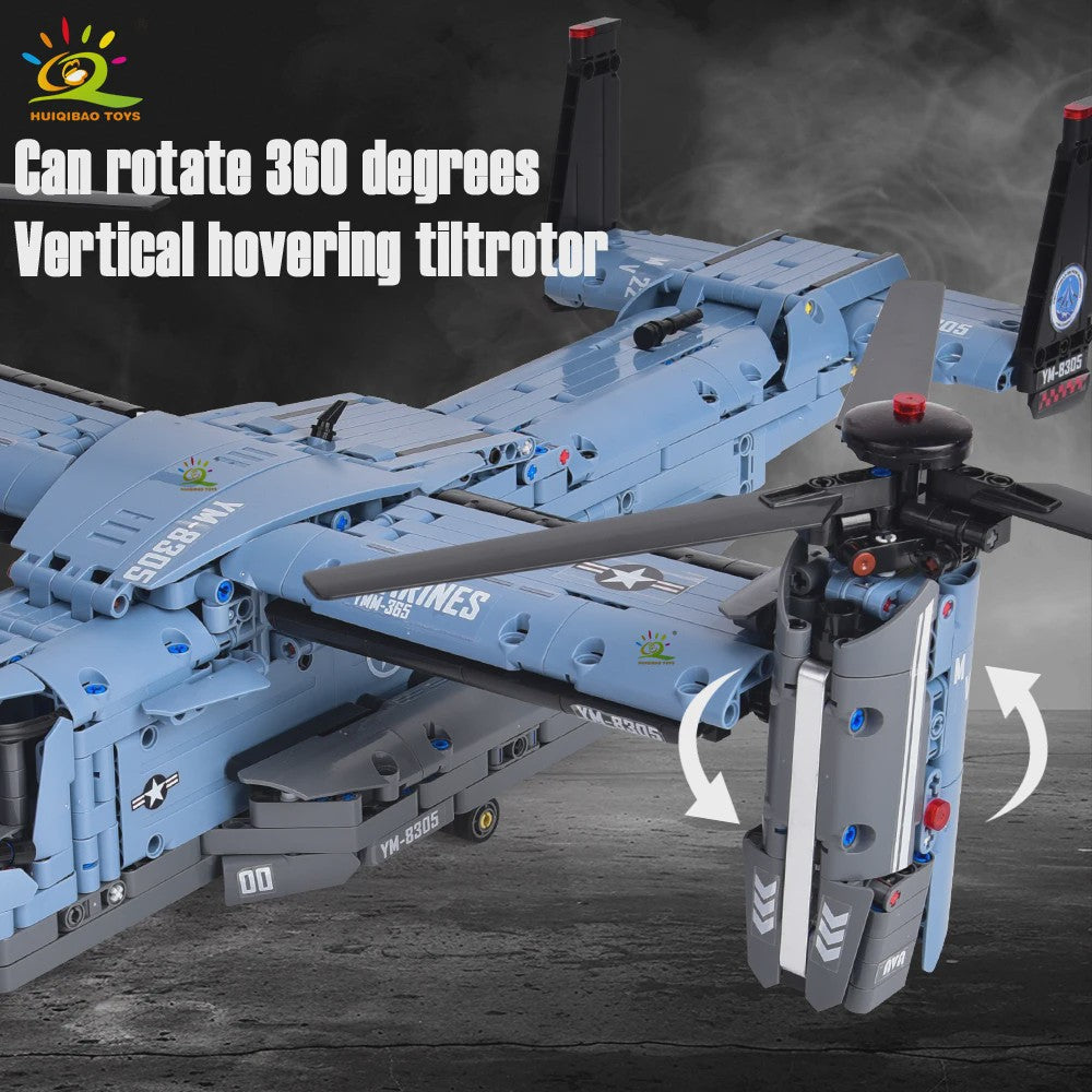 Bouwset V-22 Tiltrotor Vliegtuig & Helikopter - 1389 Stukjes Militair Model