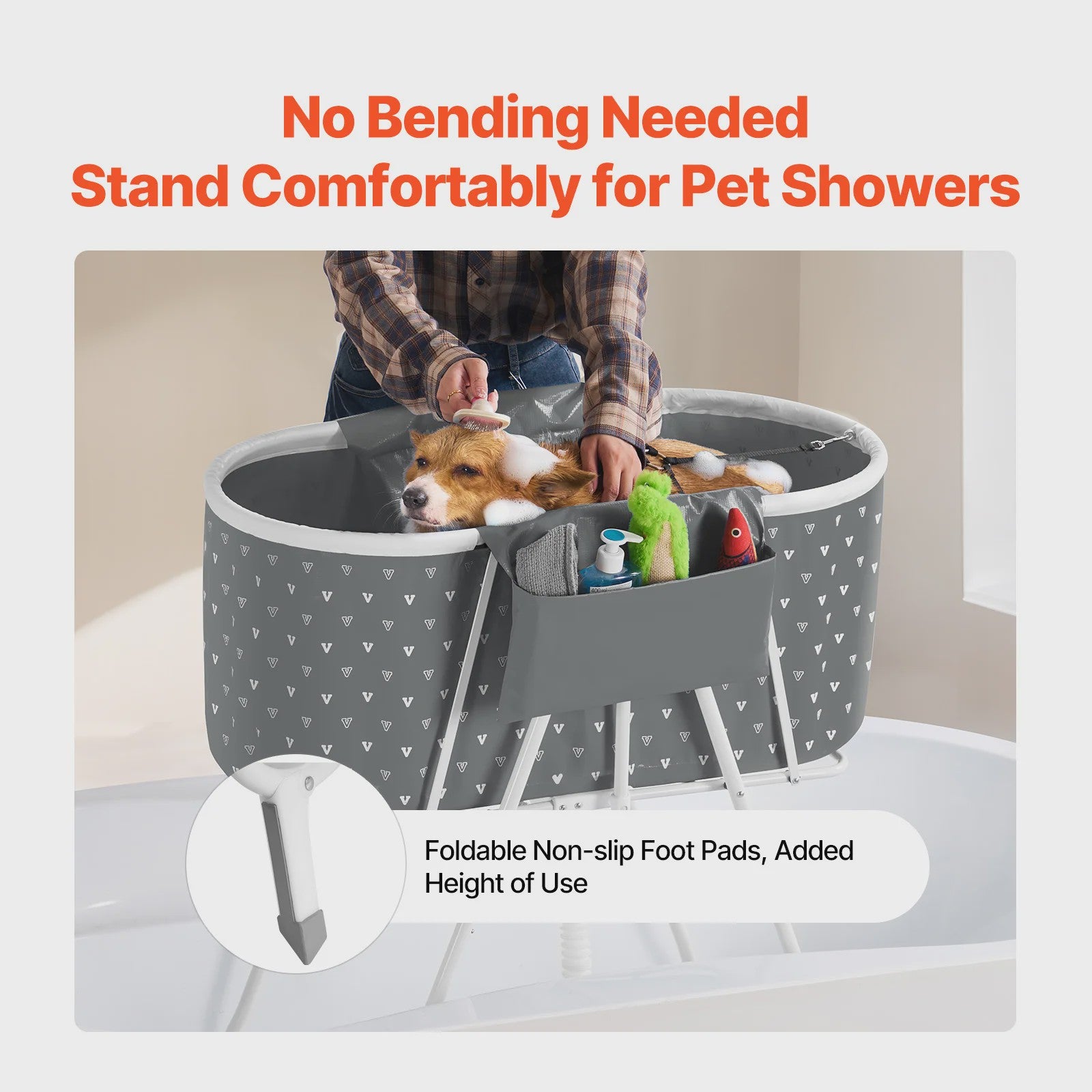 Opvouwbaar Hondendouchebad - Verhoogd & Ruimtebesparend - Ideaal voor Kleine tot Middelgrote Honden & Katten