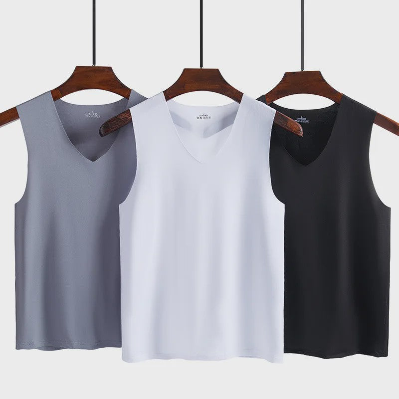 Heren IJszijde Tanktop: Ademend, Slim Fit en Mouwloos Zomerhemd