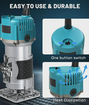 Krachtige Houtfreesmachine 800W - 30000 RPM - Incl. 15 Freesbits & Koffer