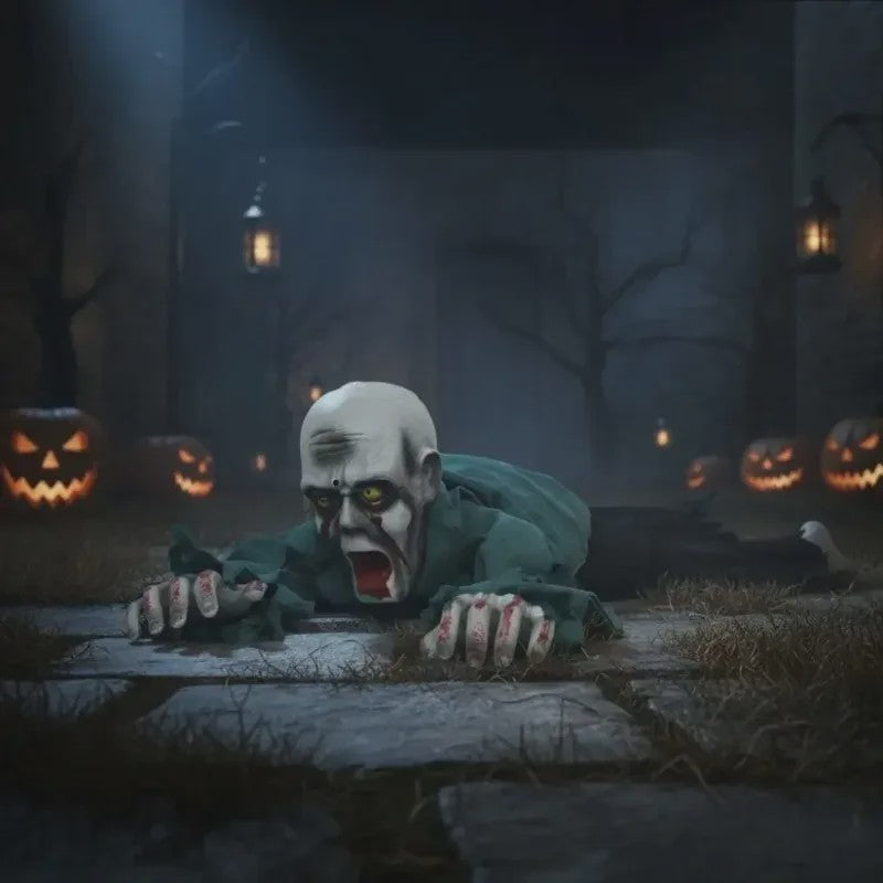 Spookachtige Kruipende Halloween Zombie met Lichtgevende Ogen en Geluid