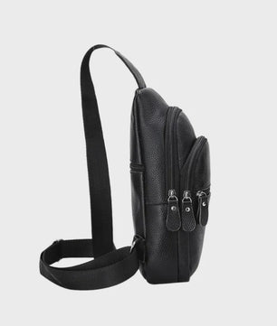 Luxe Leren Borstas Heren - Grote Capaciteit, Zakelijk & Casual Crossbody Tas