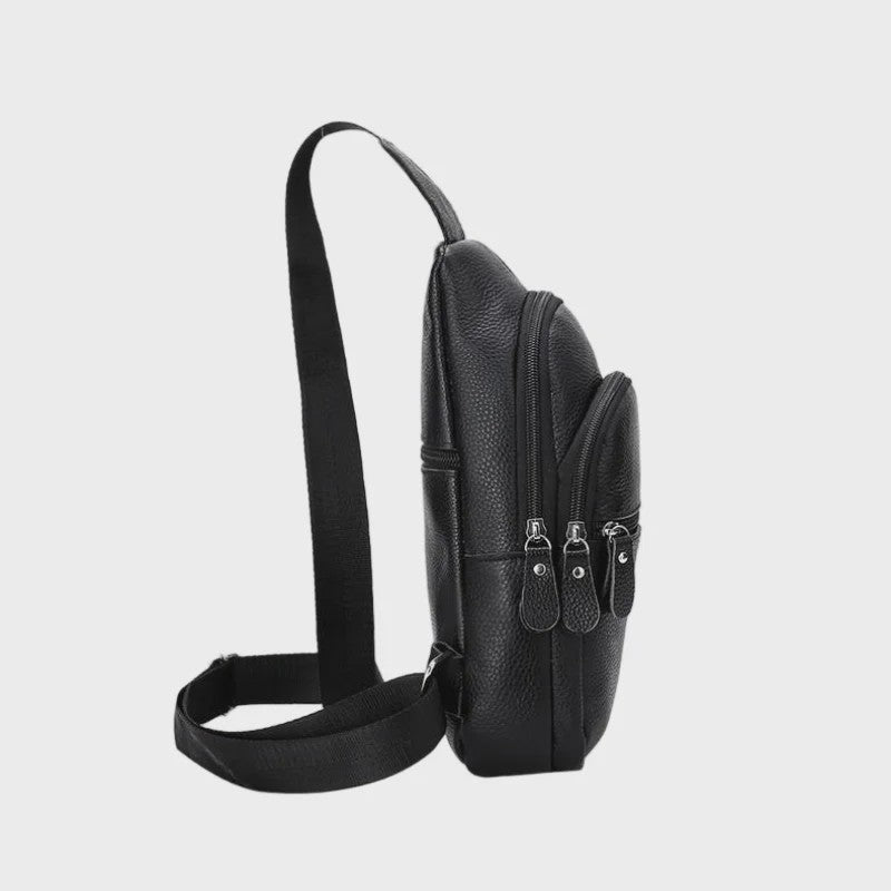 Luxe Leren Borstas Heren - Grote Capaciteit, Zakelijk & Casual Crossbody Tas