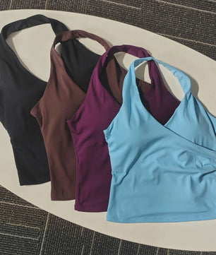 Comfortabele Sport BH met V-hals en Halter Nek - Ademend & Stijlvol