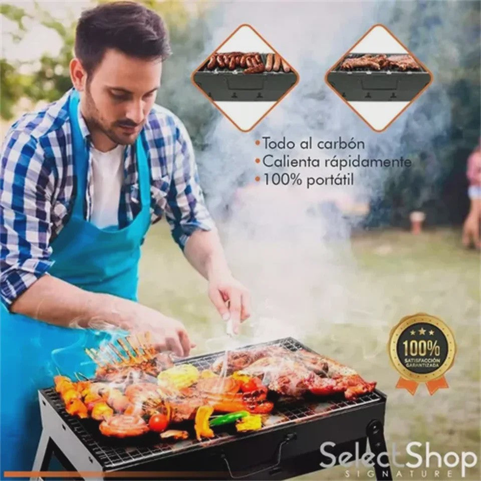 Draagbare Mini BBQ Koolgrill - Compact & Opvouwbaar voor Buiten, Camping, Strand & Picknick