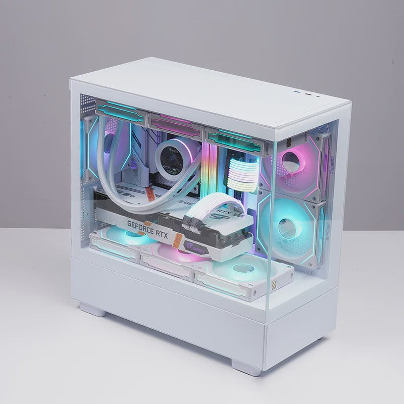WJCOOLMAN Xuanwu Mini/Pro PC Behuizing - M-ATX/ITX, 270° Panoramisch Uitzicht
