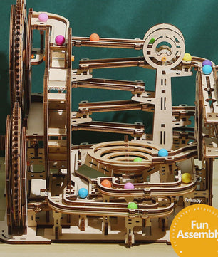 Houten 3D Knikkerbaan Puzzel - Mechanisch Bouwpakket voor Kinderen & Volwassenen