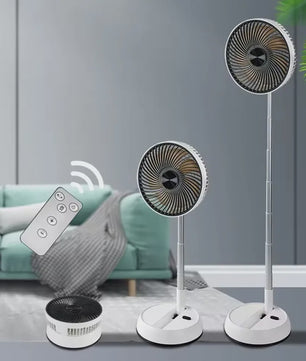 Draagbare Opvouwbare Ventilator met 15000mAh Batterij, USB, Afstandsbediening & Stille Werking - Ideaal voor Binnen en Buiten