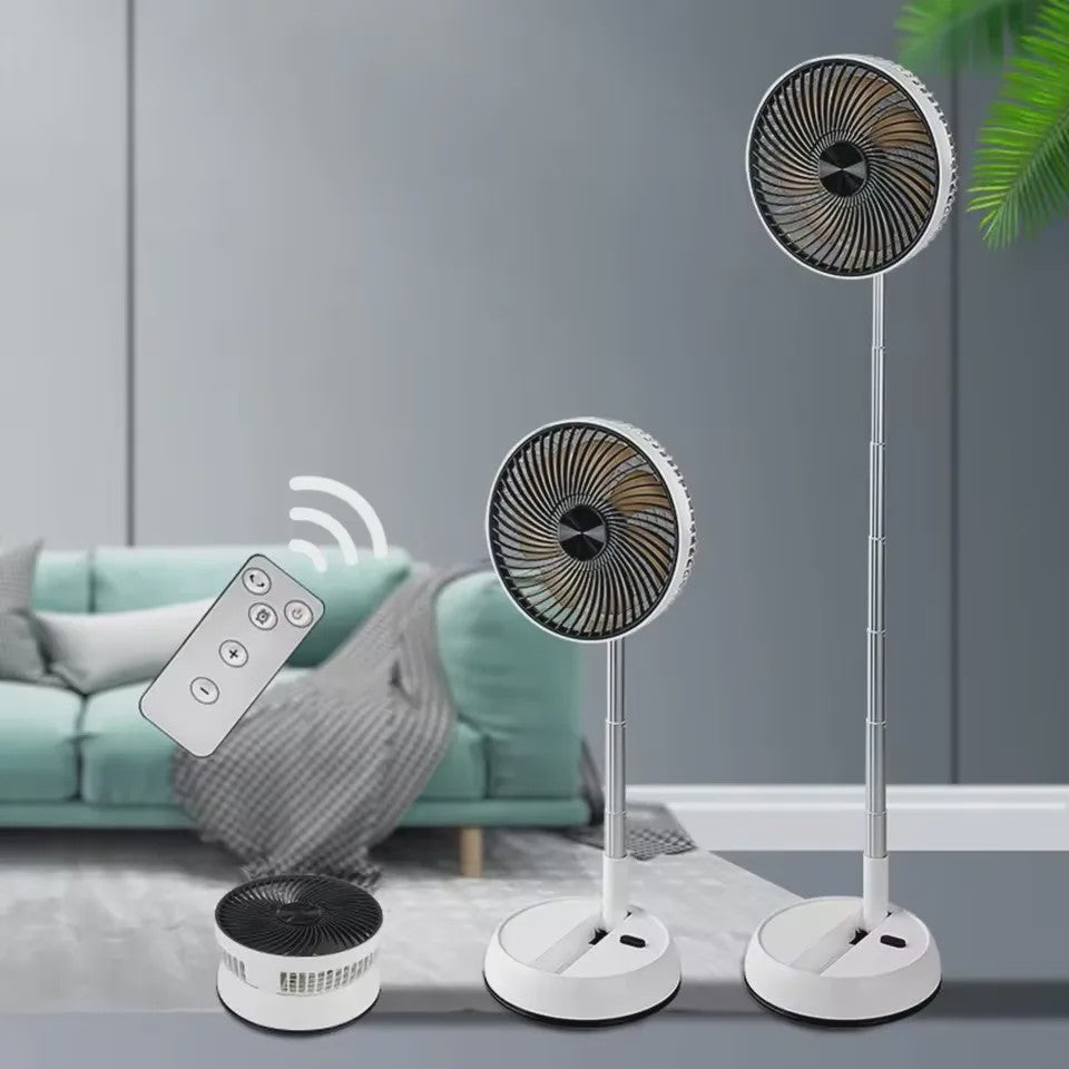 Draagbare Opvouwbare Ventilator met 15000mAh Batterij, USB, Afstandsbediening & Stille Werking - Ideaal voor Binnen en Buiten