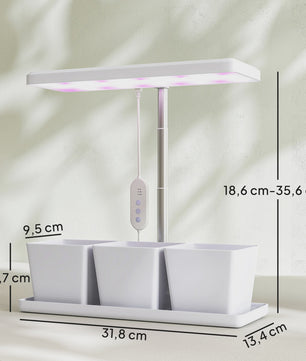 Outsunny Groeilamp voor Binnenplanten - 30 LED's, Volledig Spectrum, In Hoogte Verstelbaar met Timer