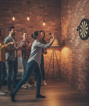 Professioneel Sisal Dartbord met 6 Darts - Toernooi Kwaliteit voor Huis, Bar & Recreatie