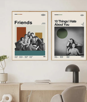 Iconische Film & TV Canvas Posters: Friends, Back to the Future, Pulp Fiction, The Godfather