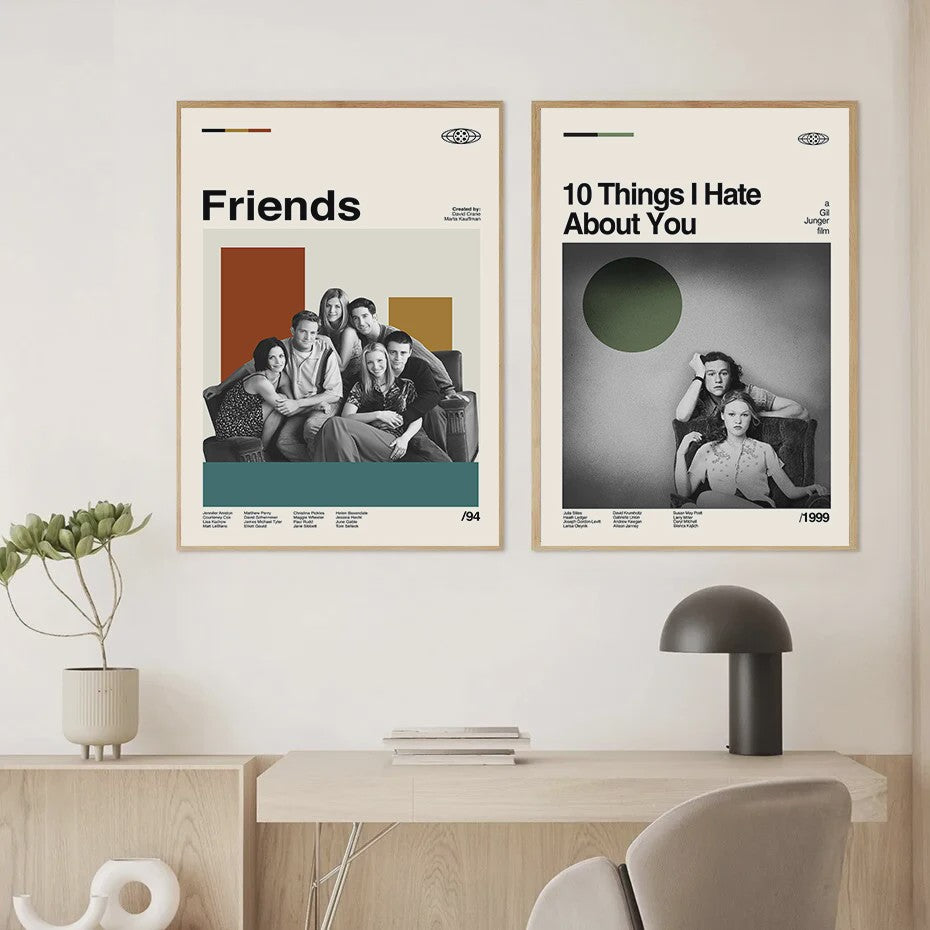 Iconische Film & TV Canvas Posters: Friends, Back to the Future, Pulp Fiction, The Godfather