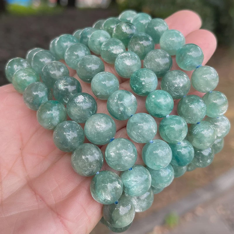 Natuurlijke Blauwe Chloriet Kralen Armband - Handgemaakt & Elastisch voor Dames