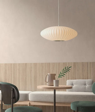 Moderne Witte Zijde Cocoon Plafondlamp - Ronde Bubble Hanglamp met E27 Fitting