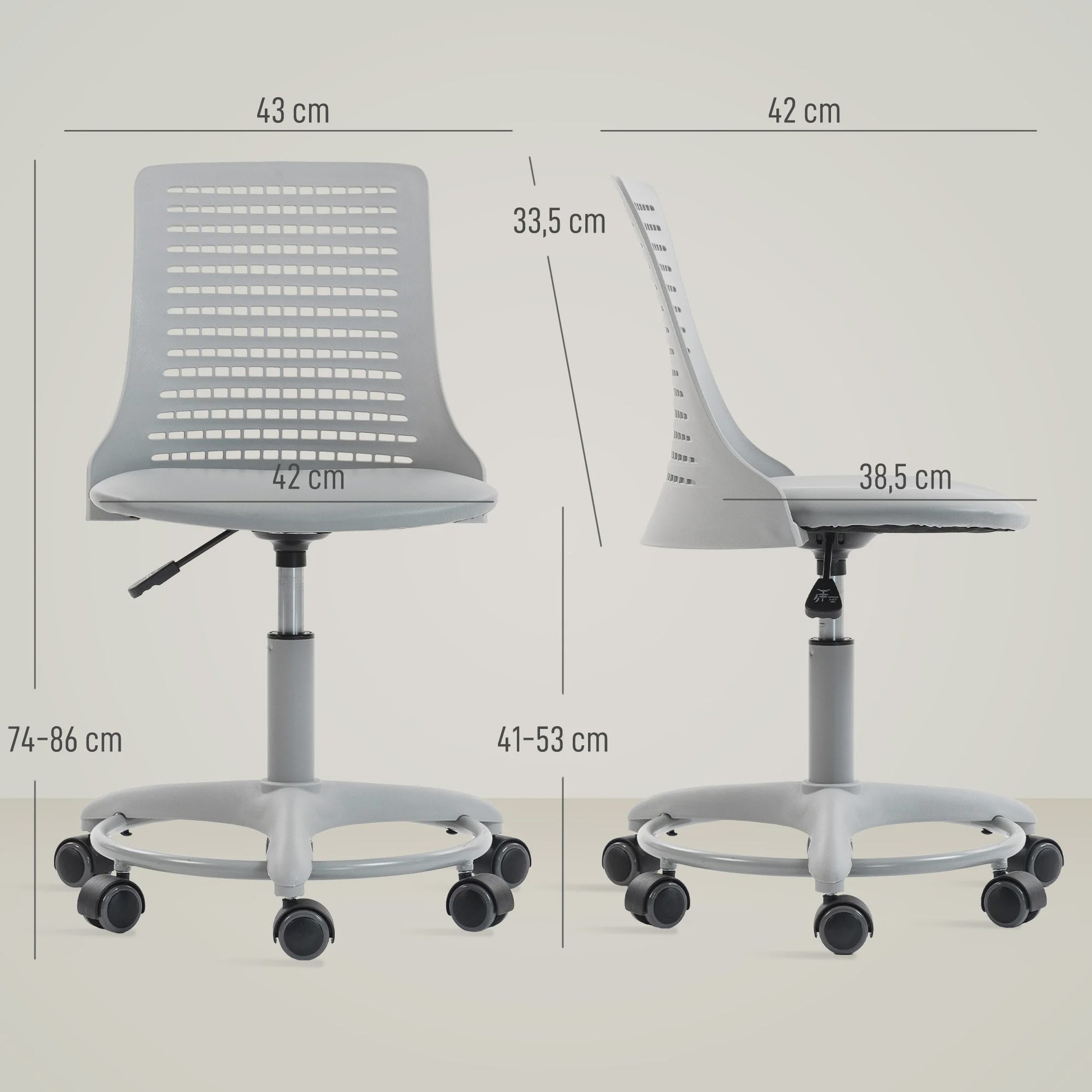 Ergonomische Bureau Stoel Grijs - Draaibaar, Verstelbaar & Ventilerend