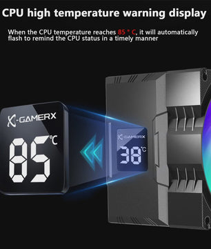 X-Gamerx Z-1300 CPU Air Cooler met Digitale Temperatuur Display en ARGB Ventilator