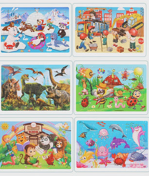 Houten 3D Montessori Puzzel - 30 Delen met Vrolijke Dieren - Educatief Speelgoed voor Kinderen