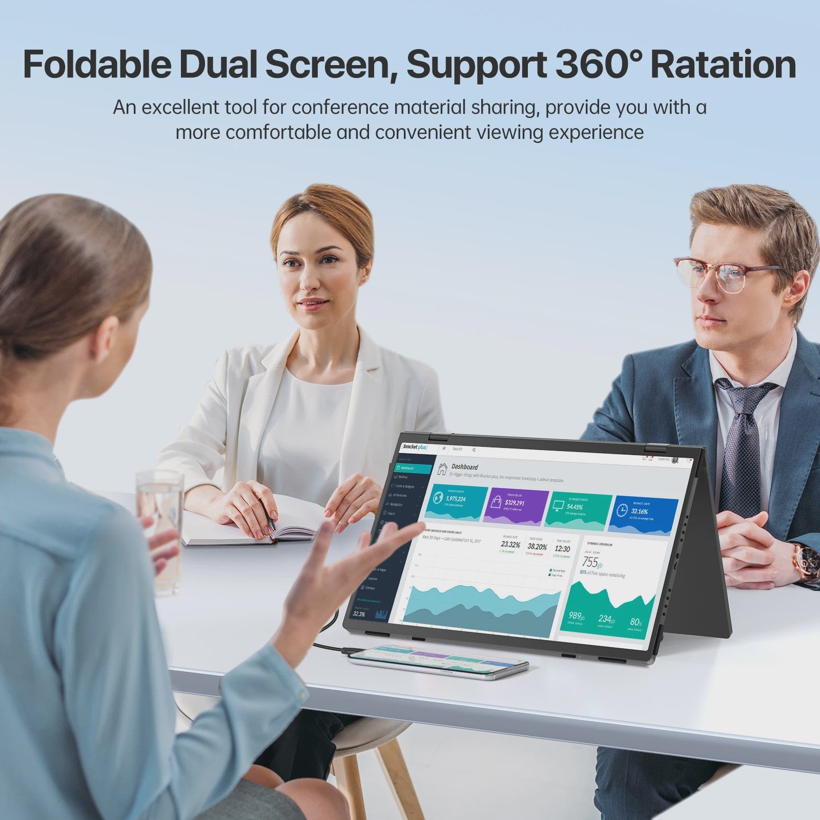 UPERFECT 15.6" Dubbele Draagbare Monitor FHD SRGB - Uitbreidbaar Laptop Scherm