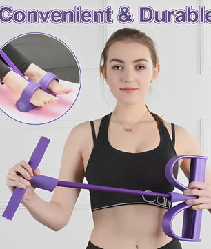Multifunctionele Fitness Elastiek met Pedalen - Buikspier, Benen & Armen Trainer