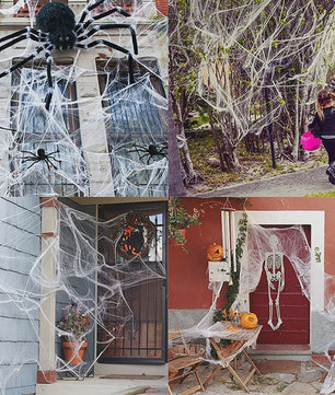 Halloween Spinnenweb Decoratie met Spinnen - Creëer een Griezelige Sfeer