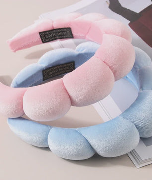 Cosmetische Puffy Hoofdband en Polsbandjes Set - Microfiber voor Gezichtswas & Make-up