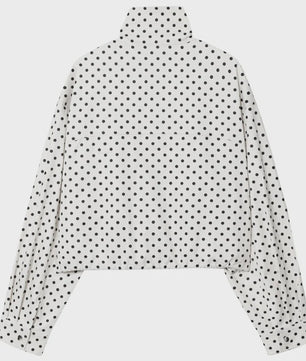 Dames Bomberjack met Polka Dots - Oversized Crop Jacket voor de Demi-Season
