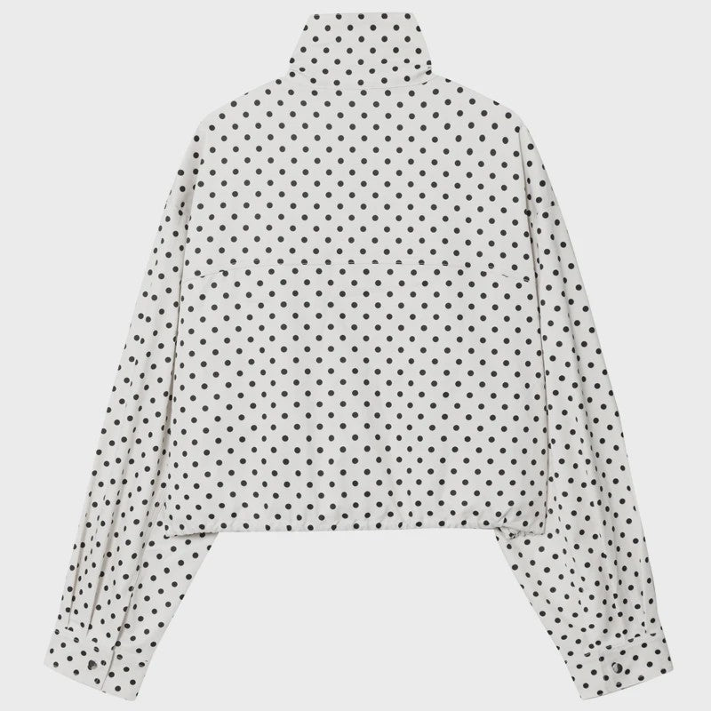 Dames Bomberjack met Polka Dots - Oversized Crop Jacket voor de Demi-Season
