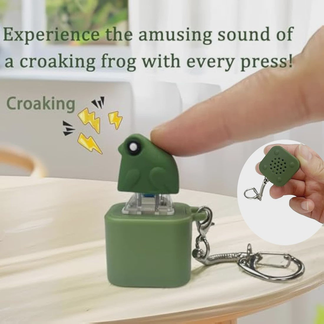 Grappige Kikker Sleutelhanger met Geluid & LED - Oplaadbare Fidget Toy