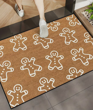 Kerst Deurmat met Rendier & Feestelijke Prints - Indoor/Outdoor Entree Tapijt