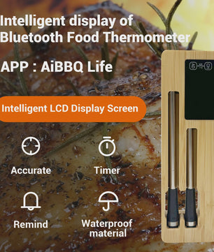 Draadloze Vleesthermometer met Dubbele Sonde & Bluetooth - Perfect voor BBQ, Grill & Oven