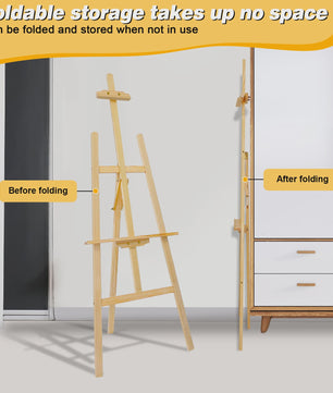 Professionele Houten A-Frame Schildersezel - 1.5m Hoog, Verstelbaar & Draagbaar