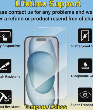 Gehard Glas Screenprotector voor iPhone 11 t/m 15 Pro Max - Krasbestendig & Schokdempend