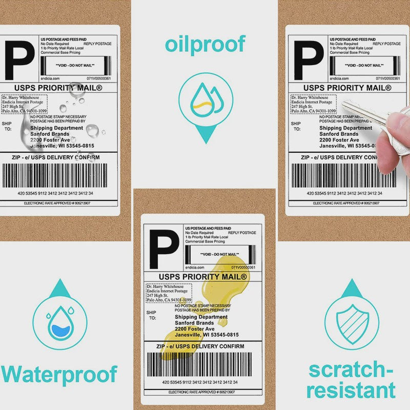 4x6 Inch Thermische Verzendlabels - 500 Stuks - Barcode & Logo Printen