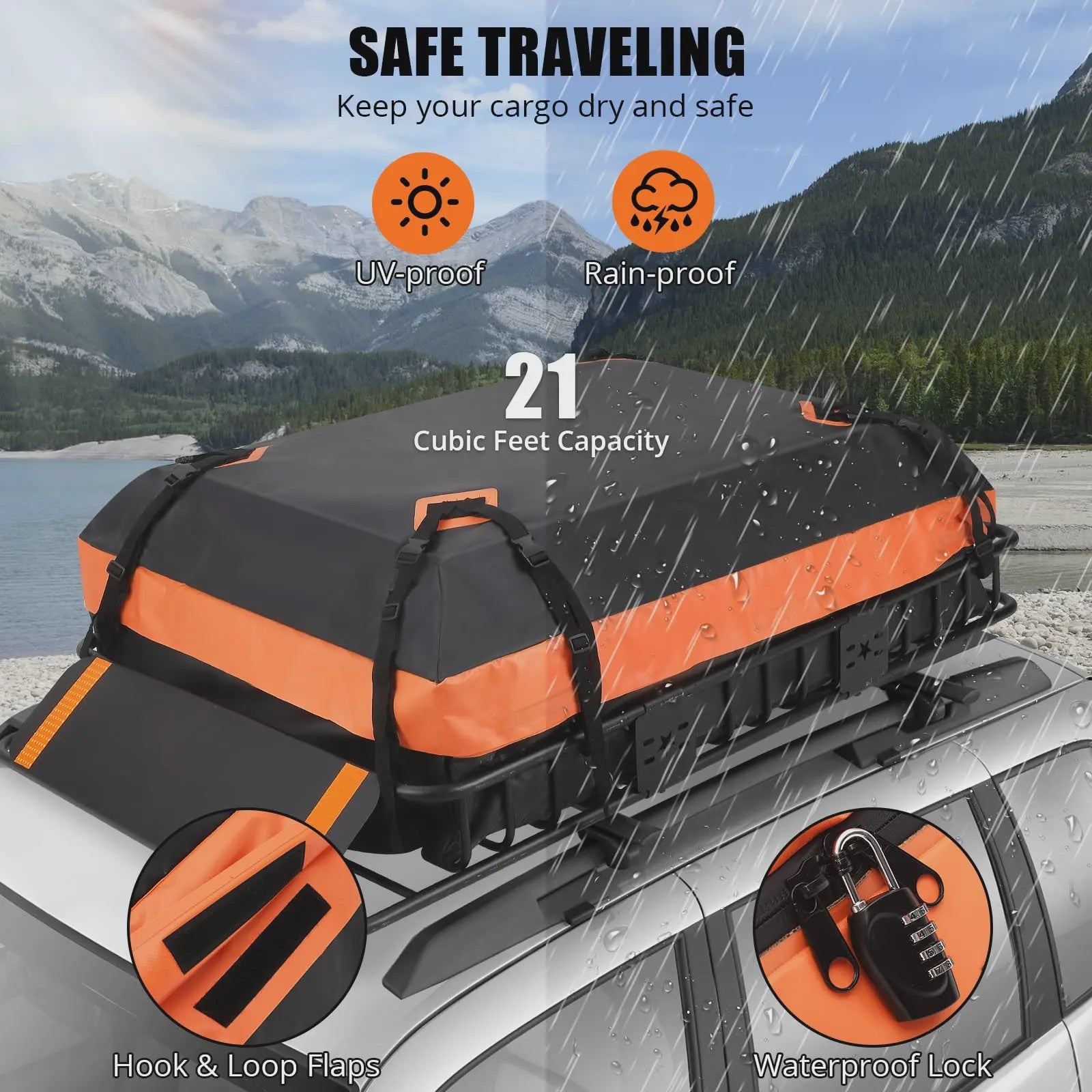 Inklapbare Trekhaak Bagagemand met 590L Waterdichte Tas - Heavy Duty Autocarrier