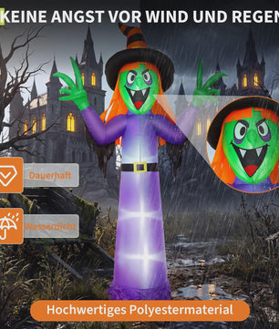 Opblaasbare Halloween Heks 360cm - Grote Tuindecoratie met Verlichting
