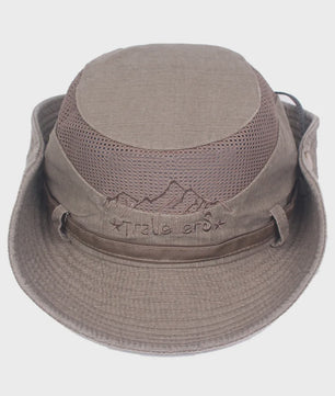 Ademende Outdoor Bucket Hat voor Heren - Zomerse Panama Cap met Mesh voor Vissen, Wandelen & Strand