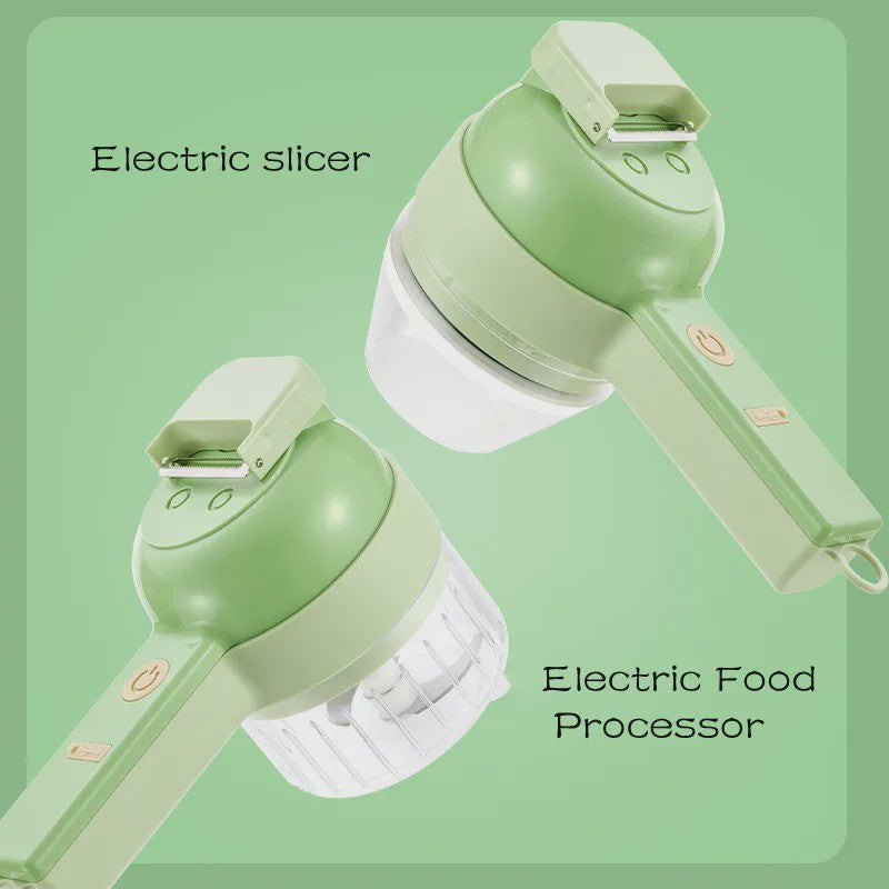 4-in-1 Draadloze Elektrische Keukenmachine: Hakken, Snijden, Persen & Schillen