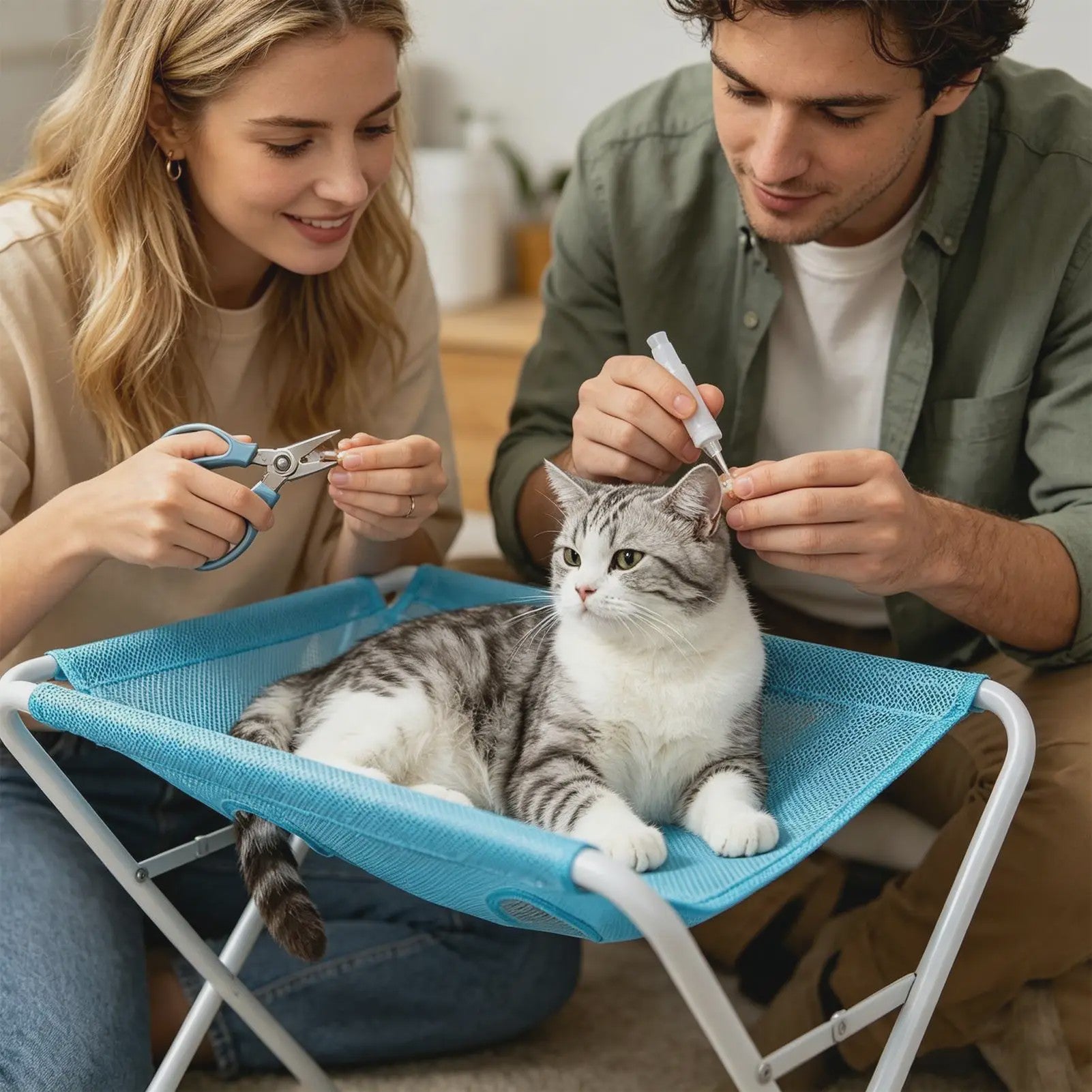 Honden & Katten Verzorgingsstation: Opvouwbaar Mesh Bad & Trimmingsstoeltje