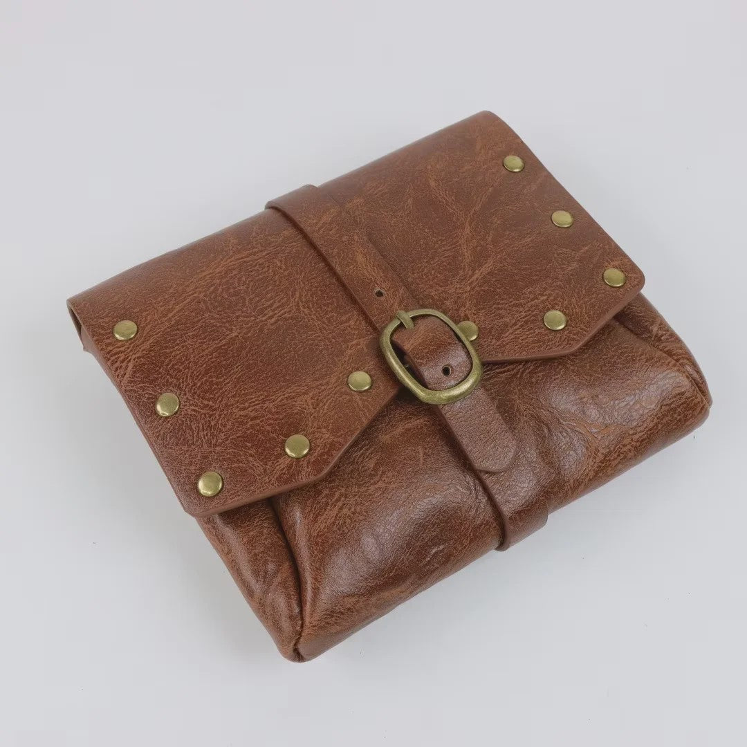 Middeleeuwse Leren Buiktas - Steampunk & Viking Stijl Portemonnee voor Cosplay